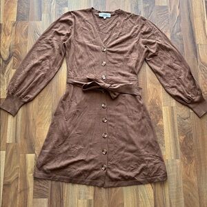 Lucky Brand Woman’s Size L Brown Long Sleeve Dress